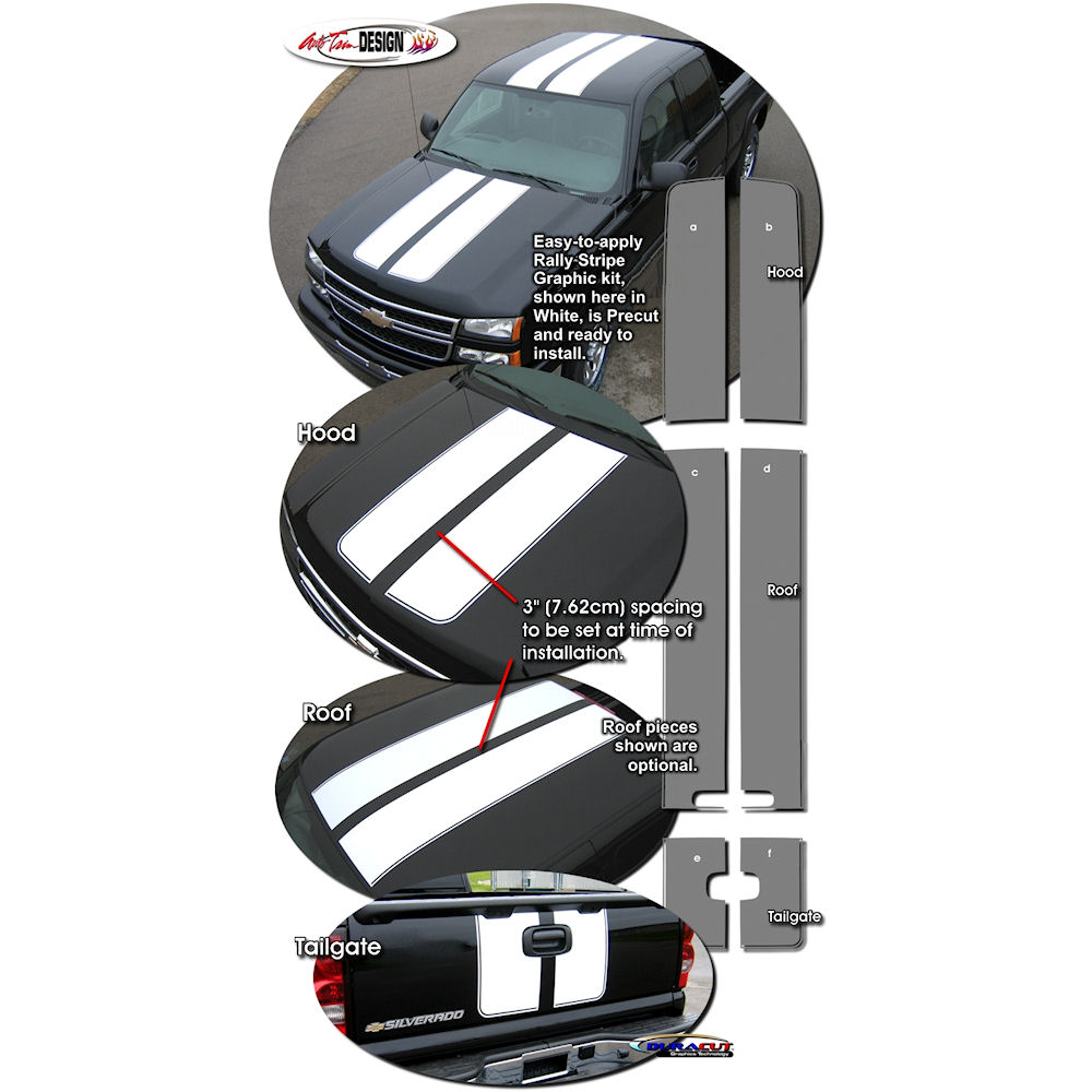 Rally Stripe Graphic Kit from ATD for 1999-2006 Chevrolet