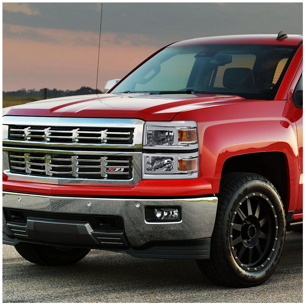 Chrom Projektor Scheinwerfer Mit Led F R Chevrolet Silverado