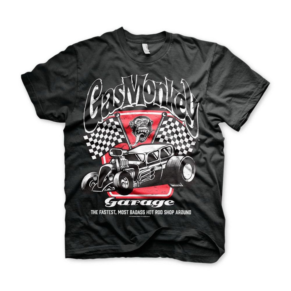 Black Lime Gas Monkey Garage Cotton T-Shirt in Size XL